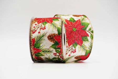Exquisite Poinsettia Wired Ribbon_KF6349G-2-2_natural
